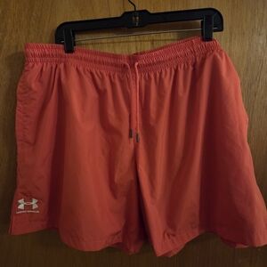 Under Armour Mens Red-orange Athletic Shorts